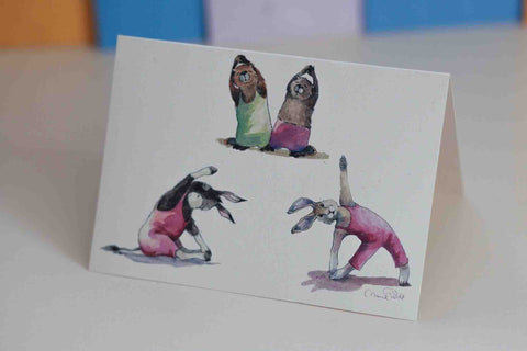 Beavers and Friends Yoga Card