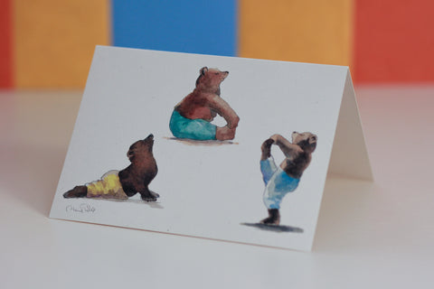 Bears Yoga Greeting Card